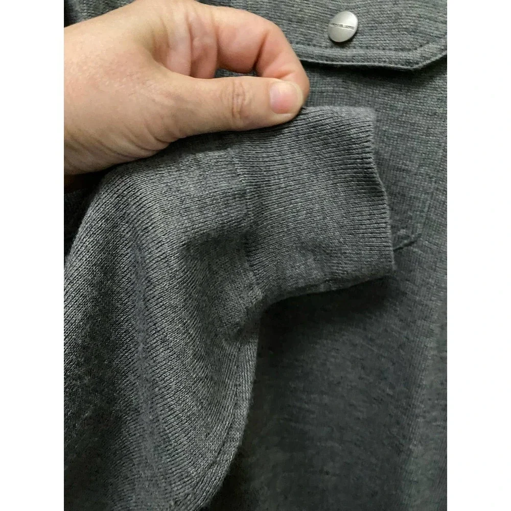Michael Michael Kors Zip Up Sweater LARGE Mens Gray Knit Casual Winter Wear